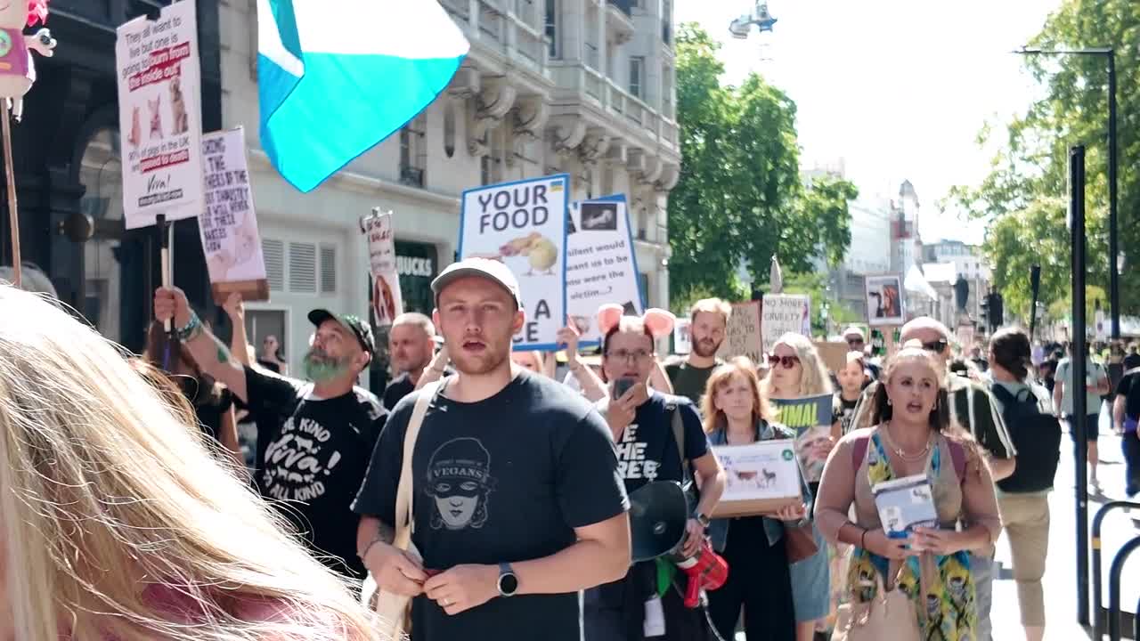 Hundreds march through central London for animal rights
