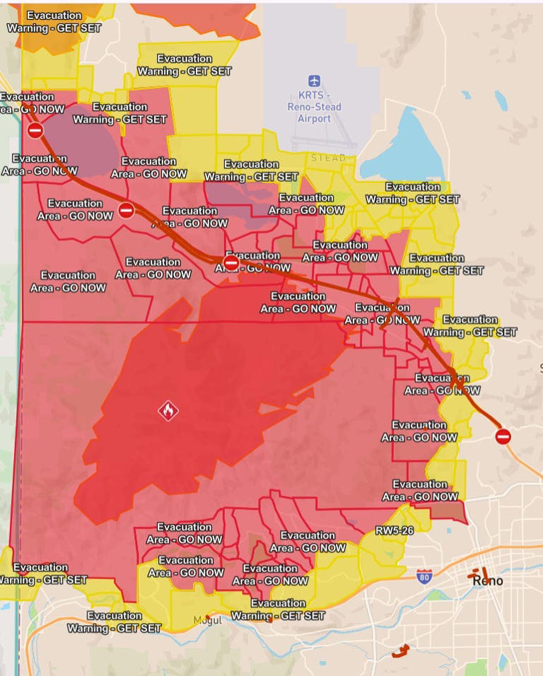 Hawk Fire evacuation zone expands south into Somersett, northwest Reno