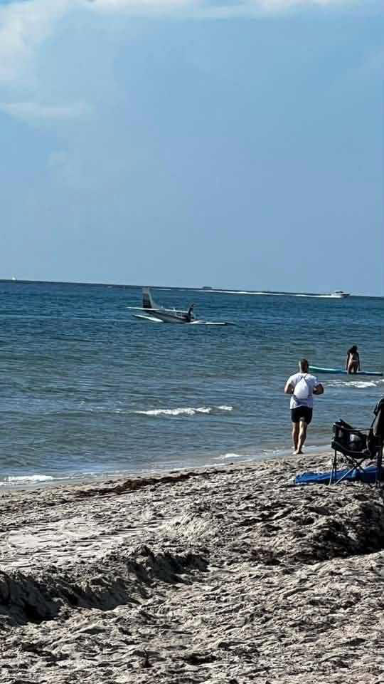 Videos show Piper plane landing in ocean near Boca Raton