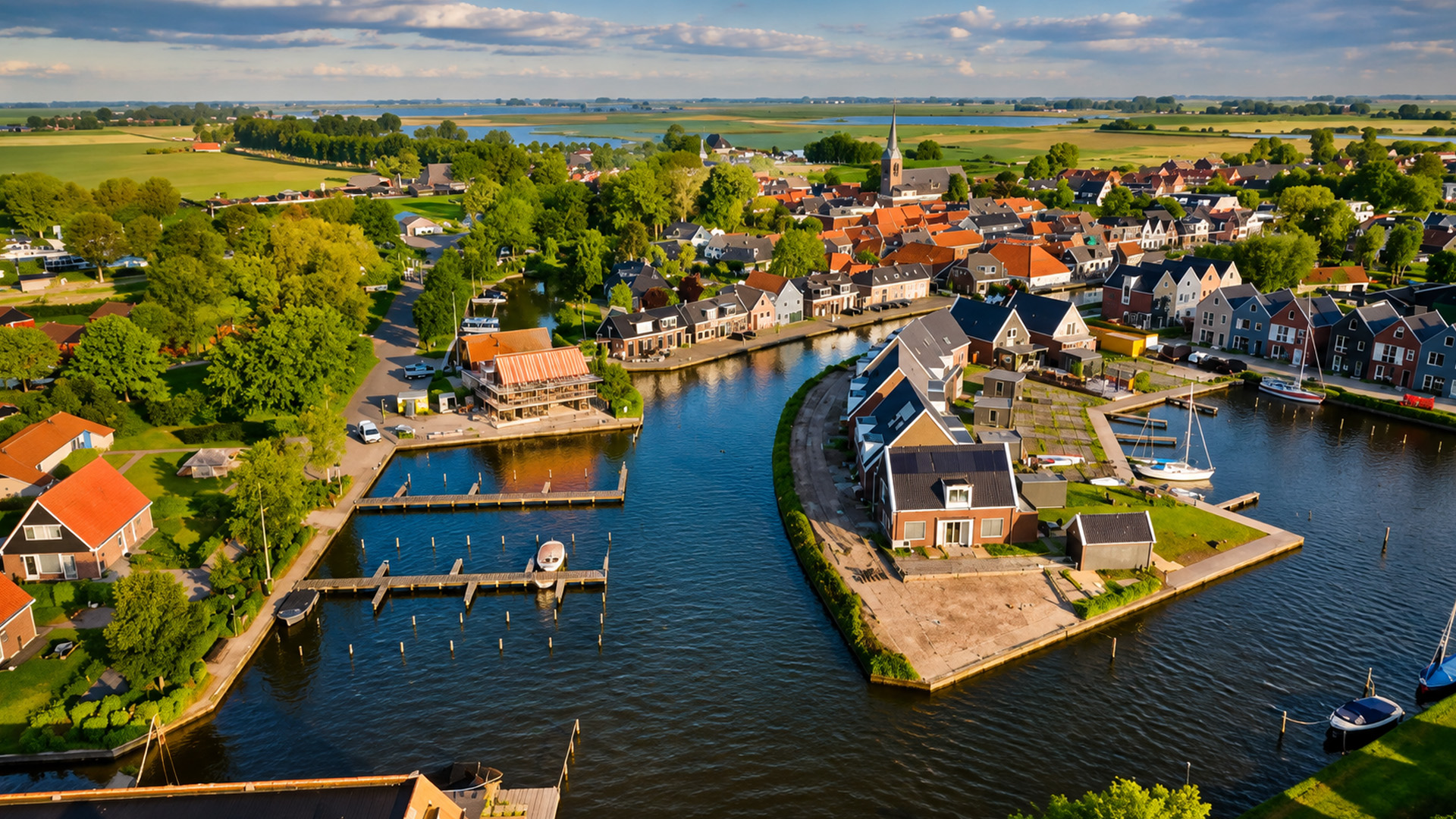 A Dutch village built around a maze of waterways