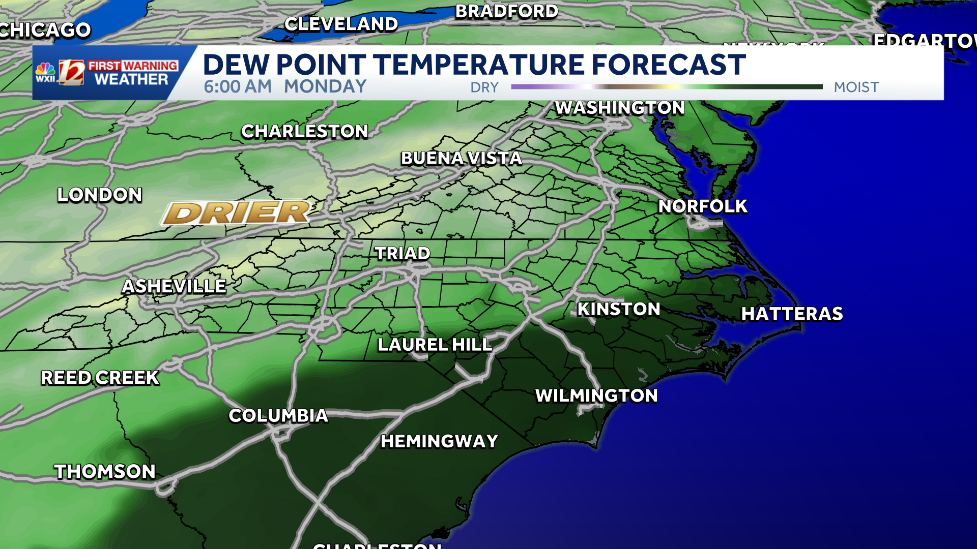 Ready to say goodbye to the high humidity? | Sunday brings sunshine and drier air to North Carolina