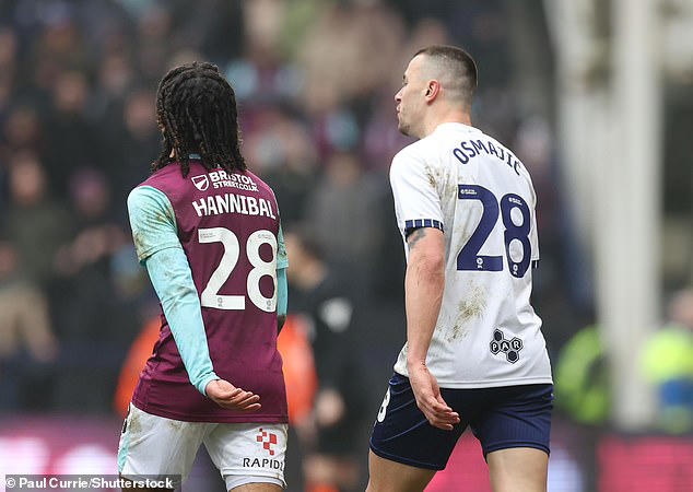 He was handed a nine-match ban after being accused of racism towards Hannibal Mejbri