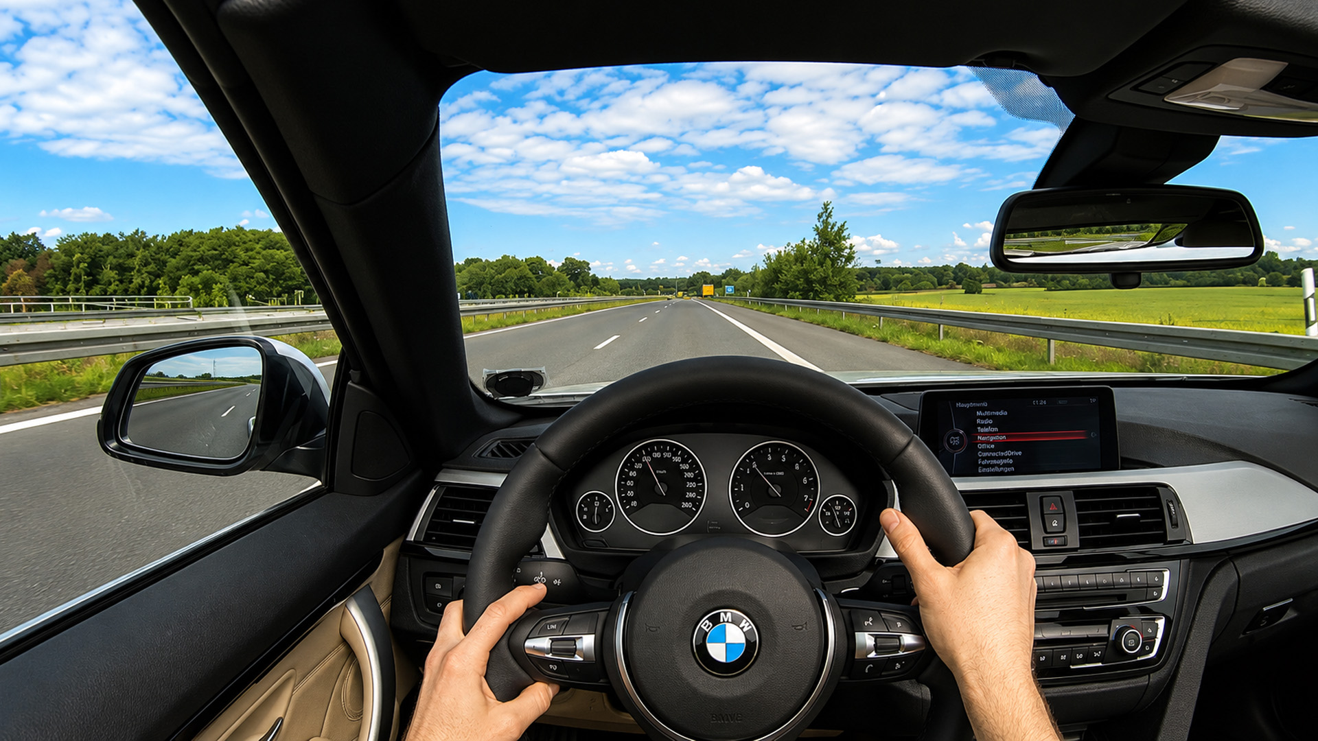 BMW 435i cabrio onboard on country road acceleration sound