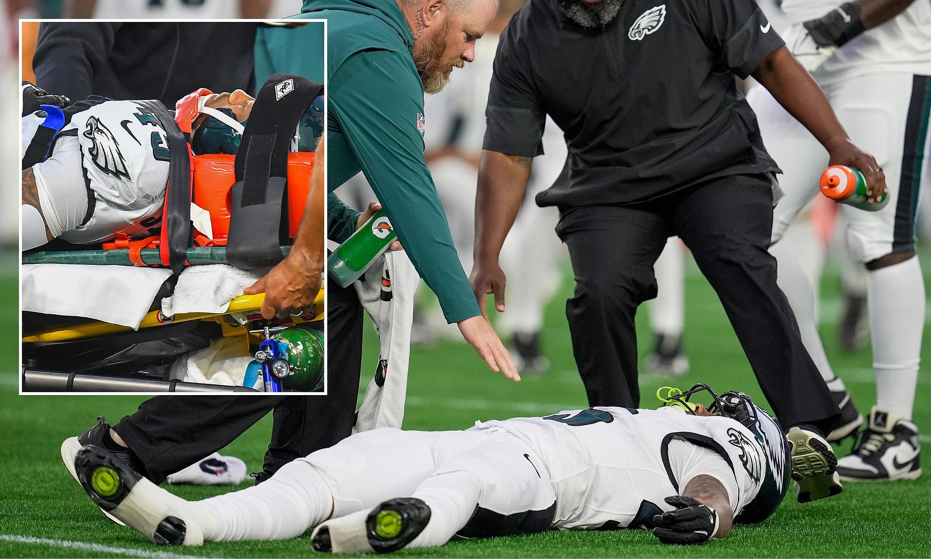 Eagles reveal vital health update on stricken running back after he was rushed to hospital