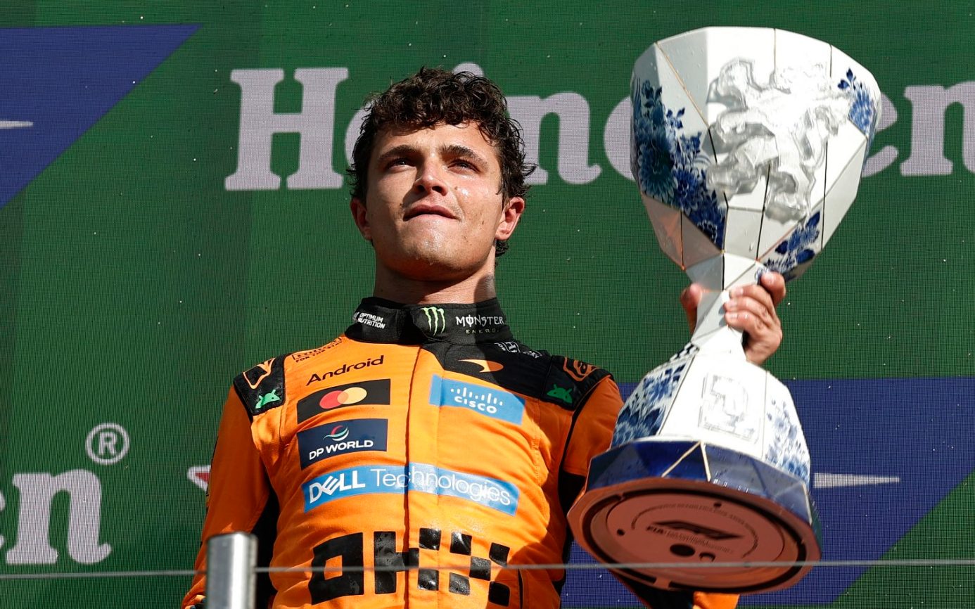 Frustrated Russell fails to make up ground as Norris wins incident-packed Dutch GP