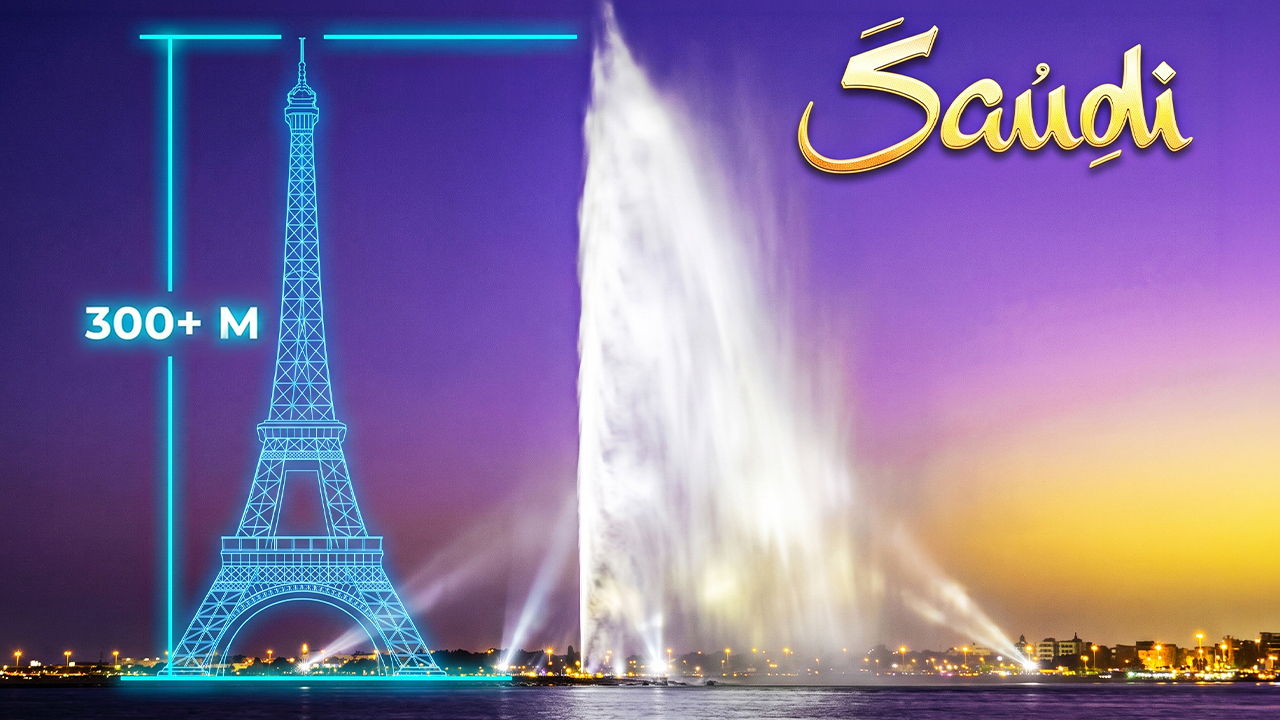 This Saudi fountain shoots water as high as the Eiffel Tower