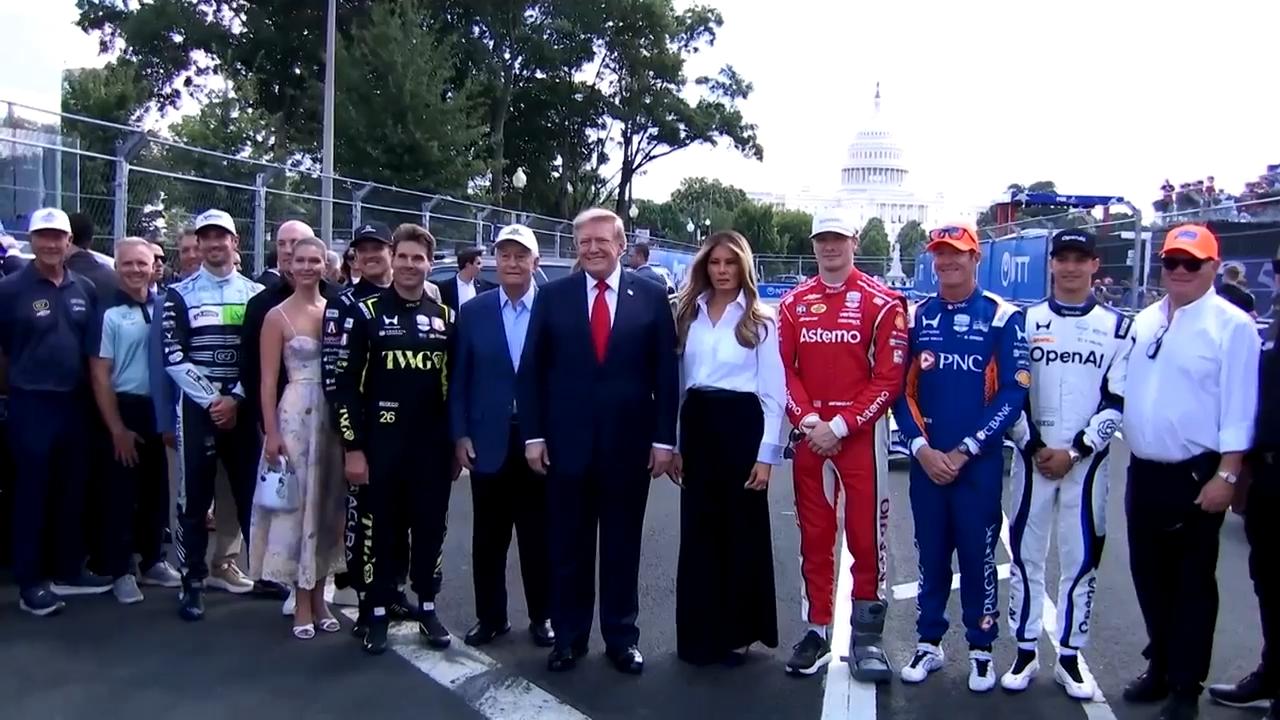 President Trump visits with drivers ahead of Freedom 250 Grand Prix of ...