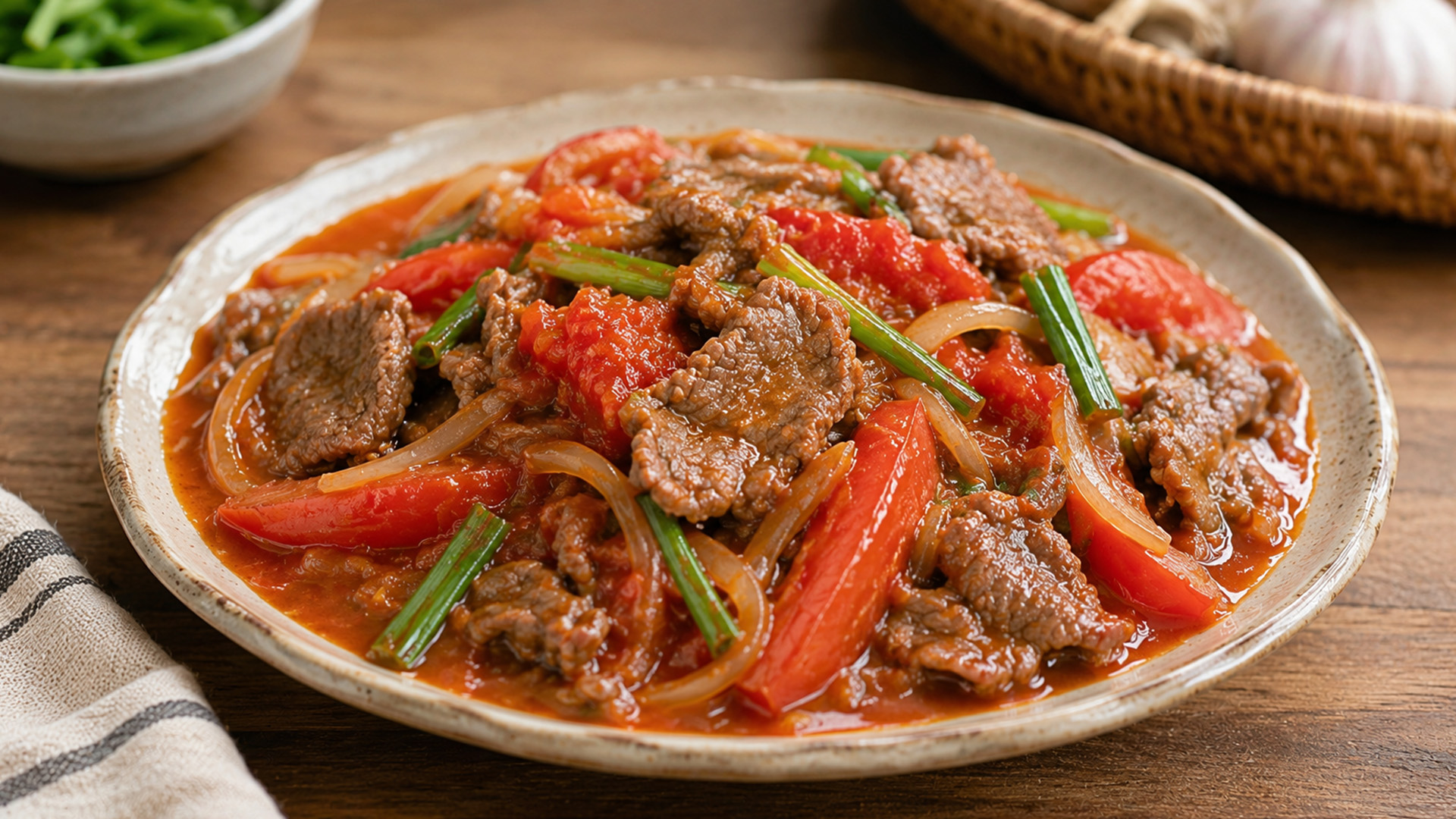 How do ginger and garlic improve this beef dish?