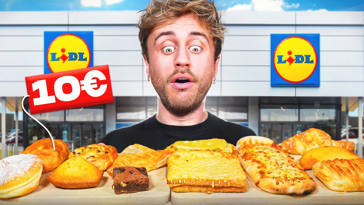 Je dévalise le snack LIDL avec 10€ 🤯 (pizza, beignet, croque-monsieur…)