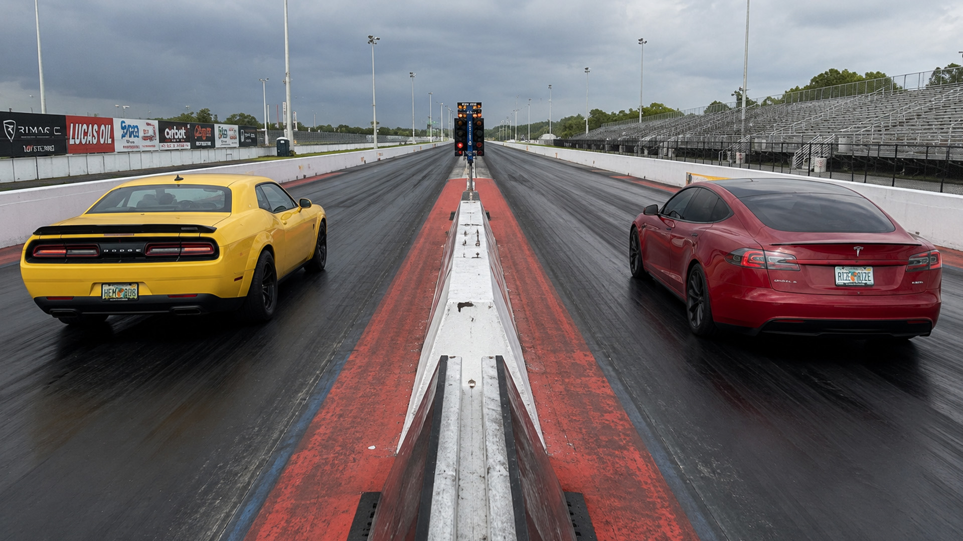 840HP Dodge Demon faces 1,020HP Tesla Plaid drag race