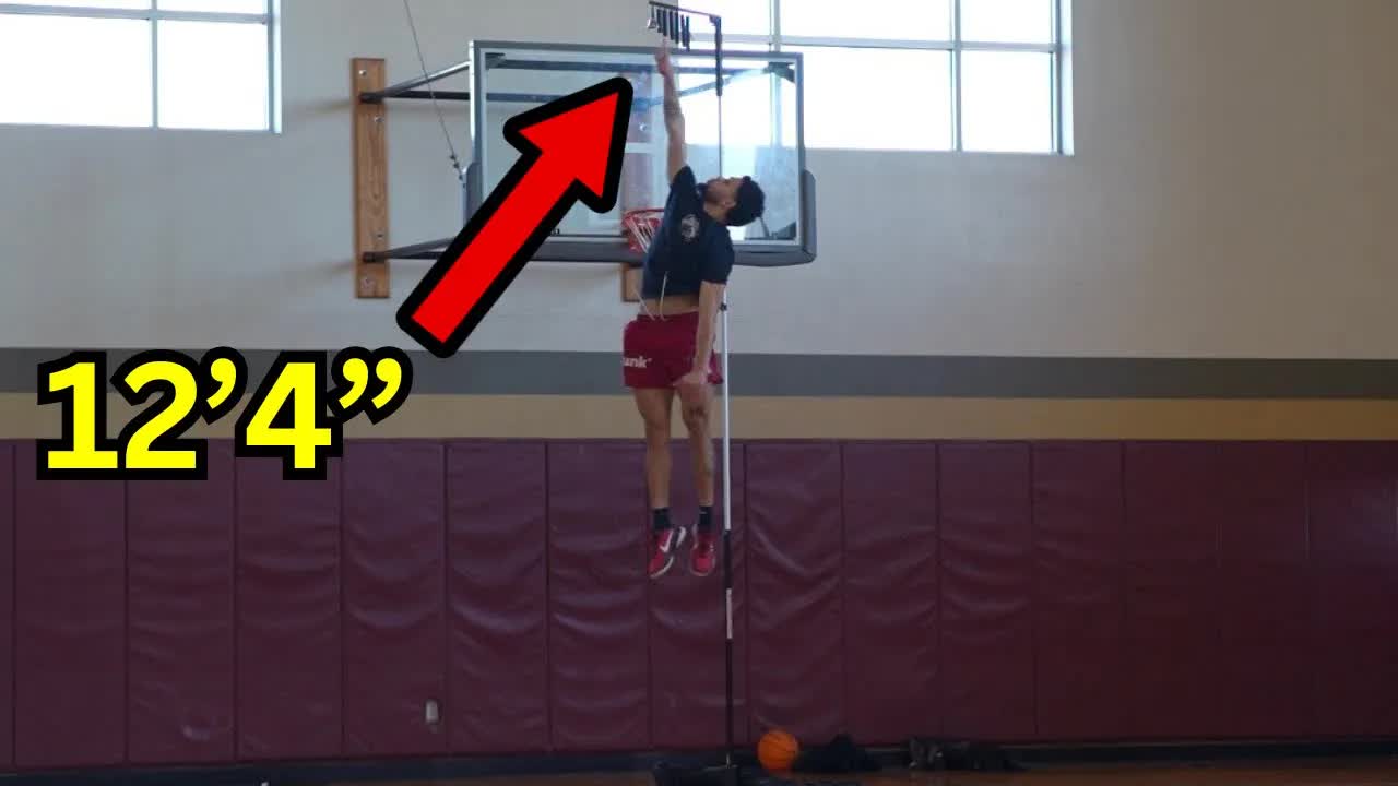 Highest jumper in the world tests his vertical