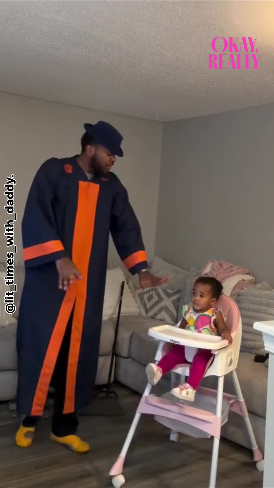 Dad’s dance moves had his baby daughter cheering him on