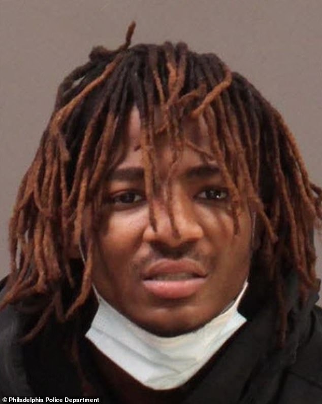 Zymire Hughes, 22, seen in a previous mug shot, stands accused of chasing a 40-year-old female jogger during her early morning run at around 5.30am on August 12
