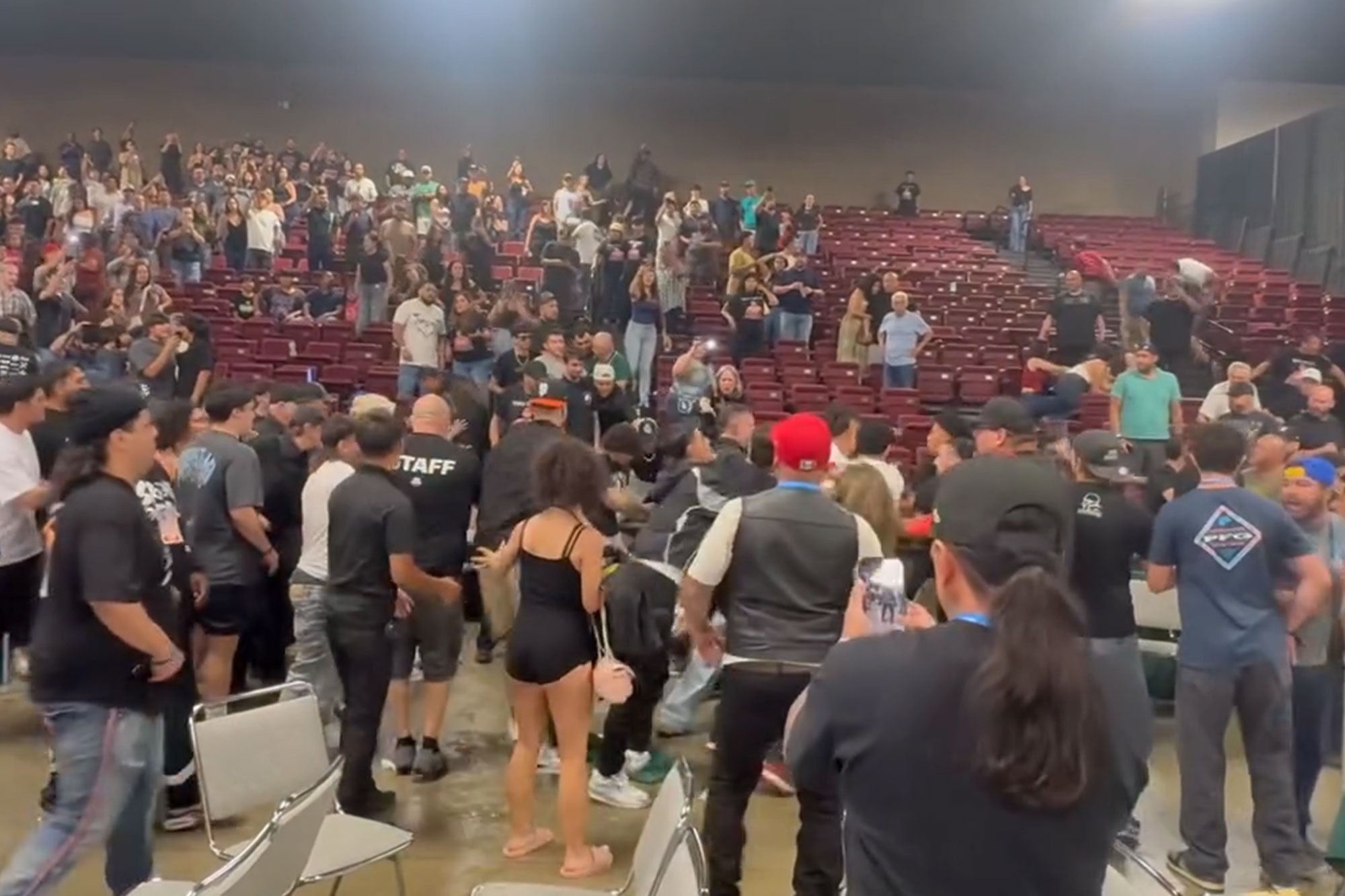 Moment mass brawl involving more than 100 people breaks out in ...