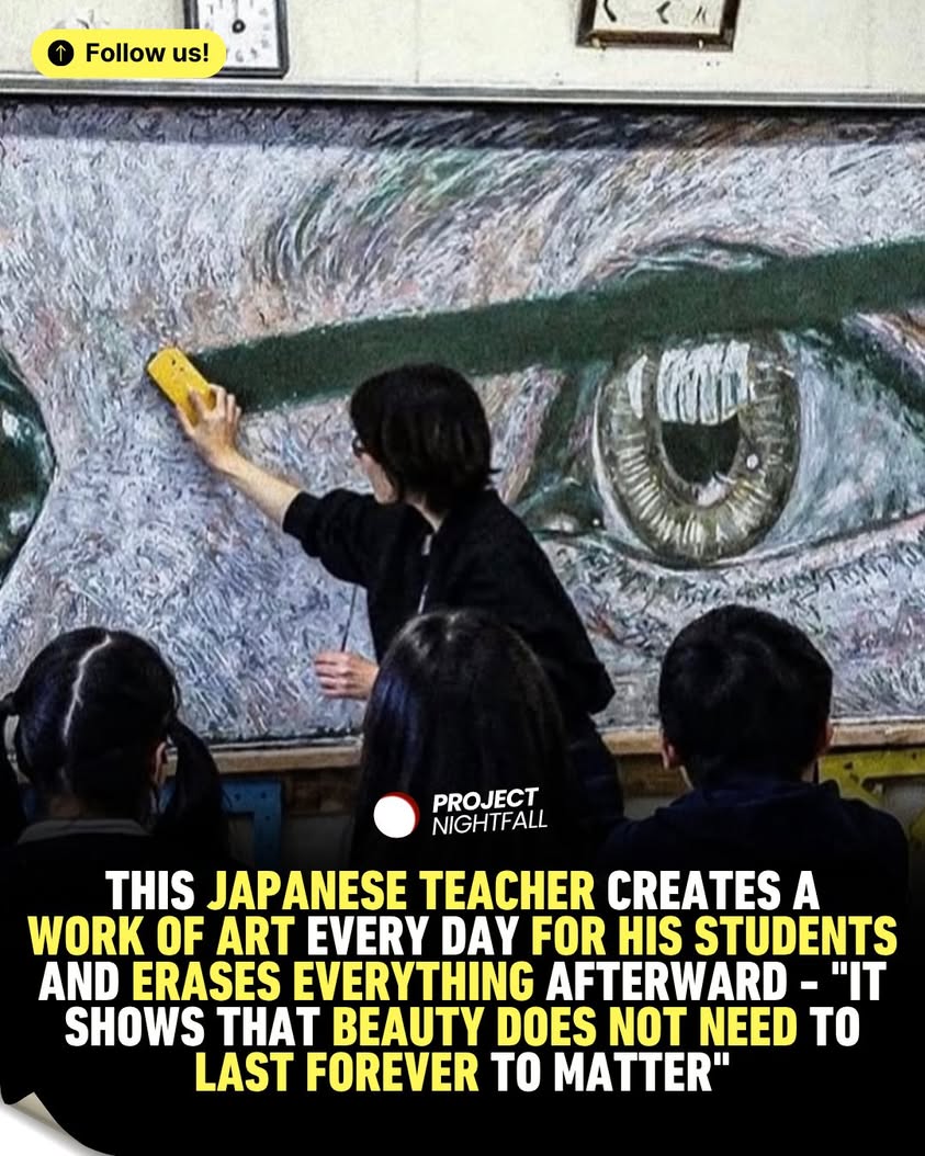 Your brain screams 'no!': Teacher erases stunning chalk art ...