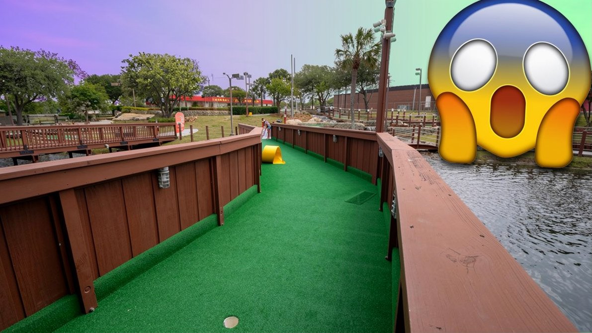 Hole in one challenge at a mini golf course