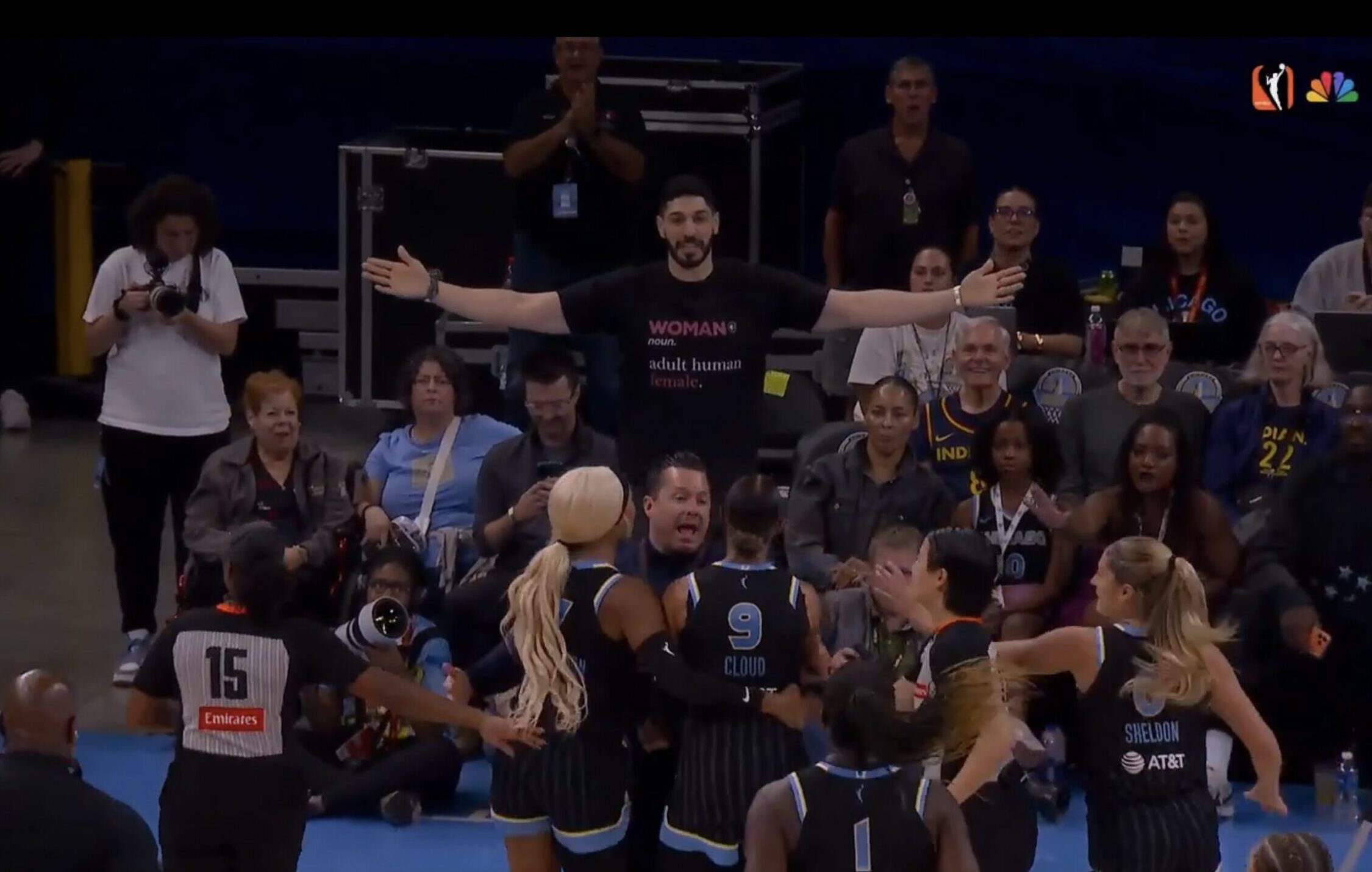 Watch: Enes Kanter Freedom ejected from arena after fiery clash with WNBA player