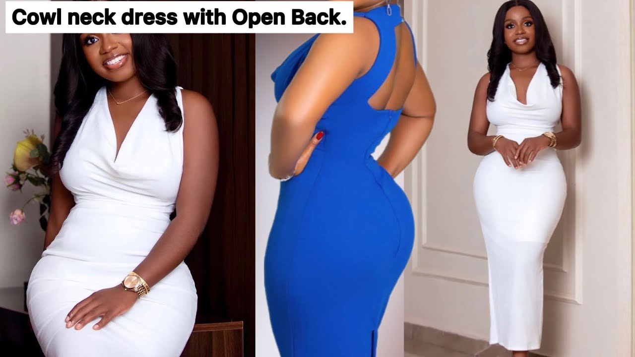 Drafting the pattern for an open back cowl dress