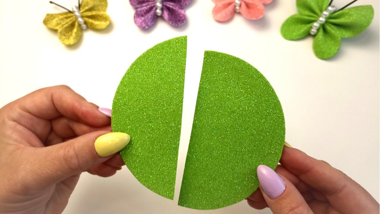 Beautiful butterflies made from one foamiran circle