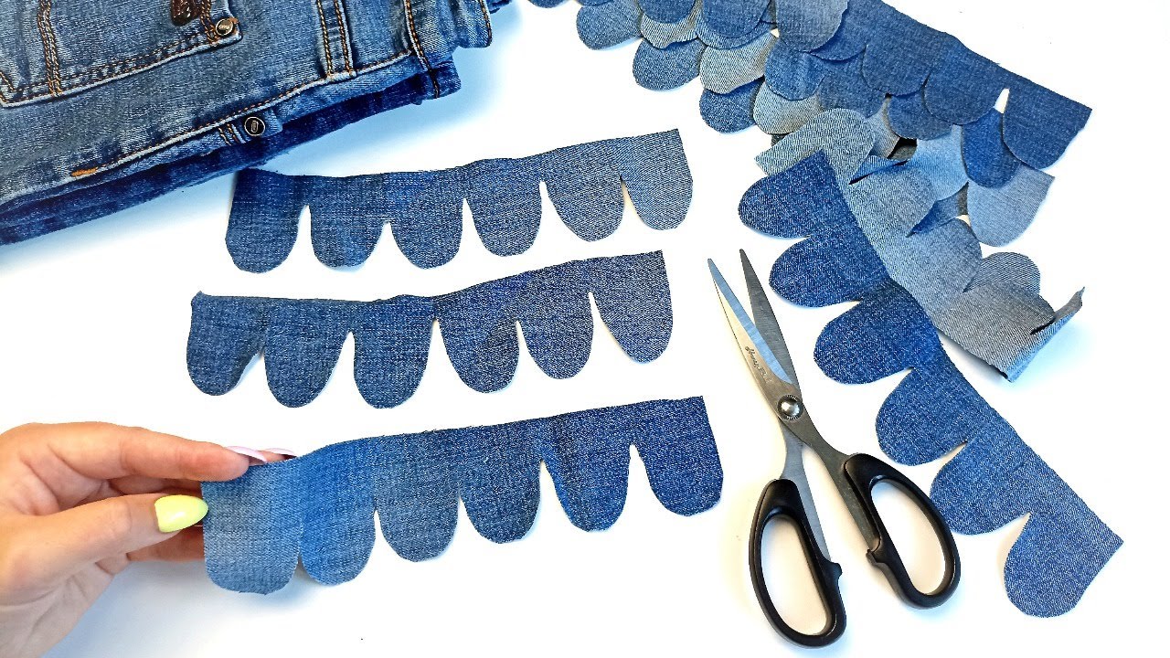 Easy fabric flowers made from old jeans