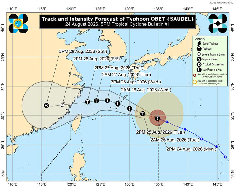 Obet to exit PAR in 12 hours, no longer expected to become super typhoon