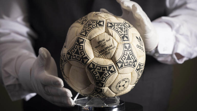 The football used during the England-Argentina clash in 1986 was previously sold in 2022. Pic: PA