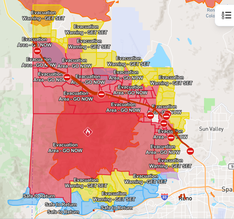 Reno Hawk Fire updates Monday: US 395 opens, more evacuations lifted