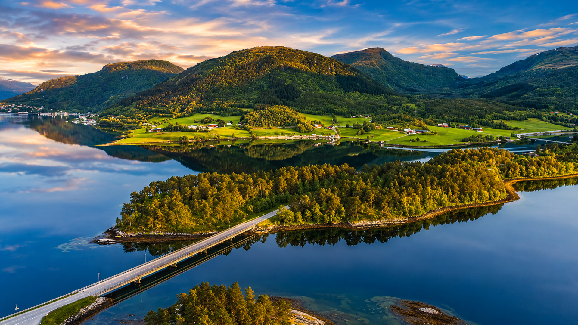 A Norwegian fjord winding deep between mountain walls