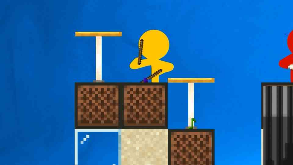 Note block battle piglin war: Stick figures battle with bass