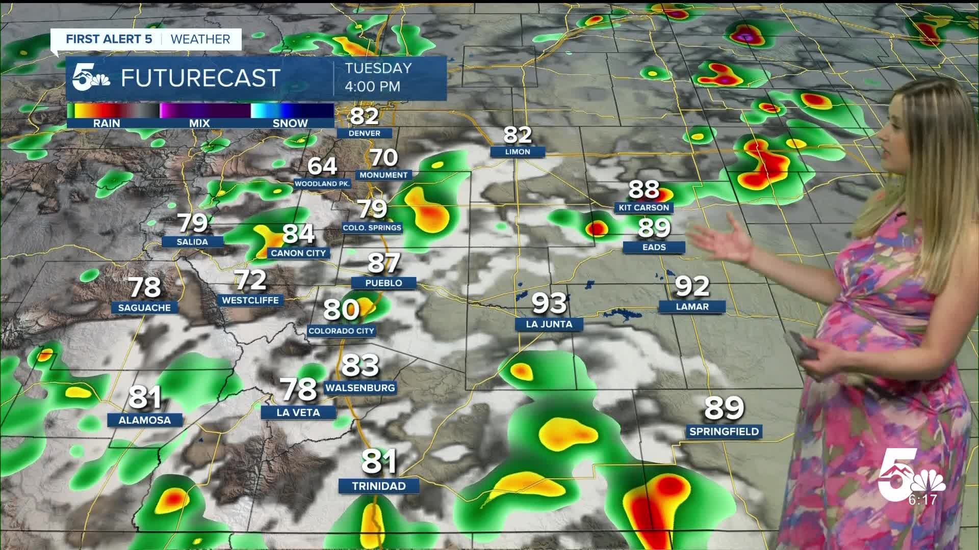 The monsoon weather pattern remains in place this week in southern Colorado