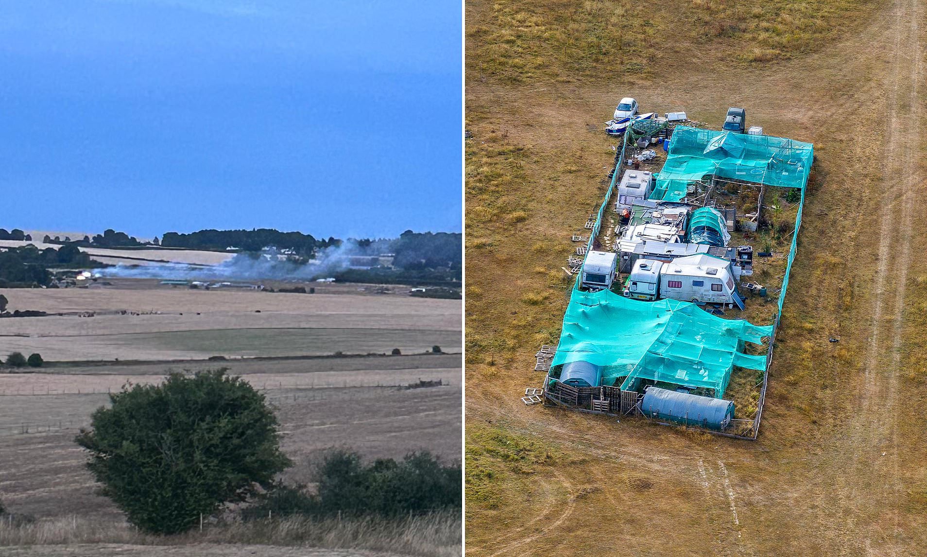 Villagers fear wildfires as residents of South Downs 'shanty town' repeatedly 'burn rubbish'