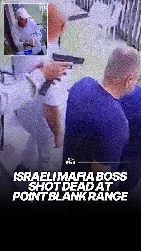 Moment one of Israel's most dangerous criminals is shot dead