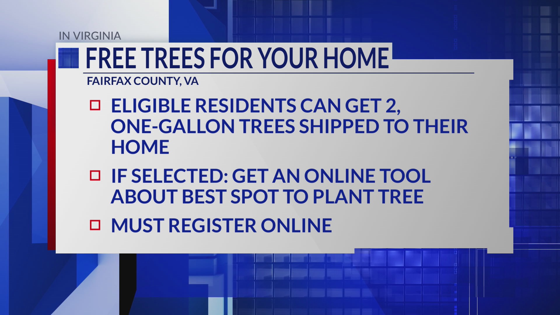 Fairfax County offering residents free trees