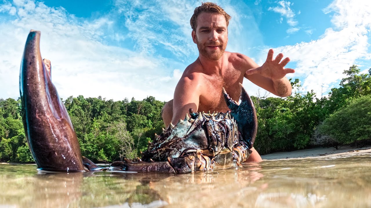 One of the biggest mud crabs I've ever seen then I grabbed it barehanded