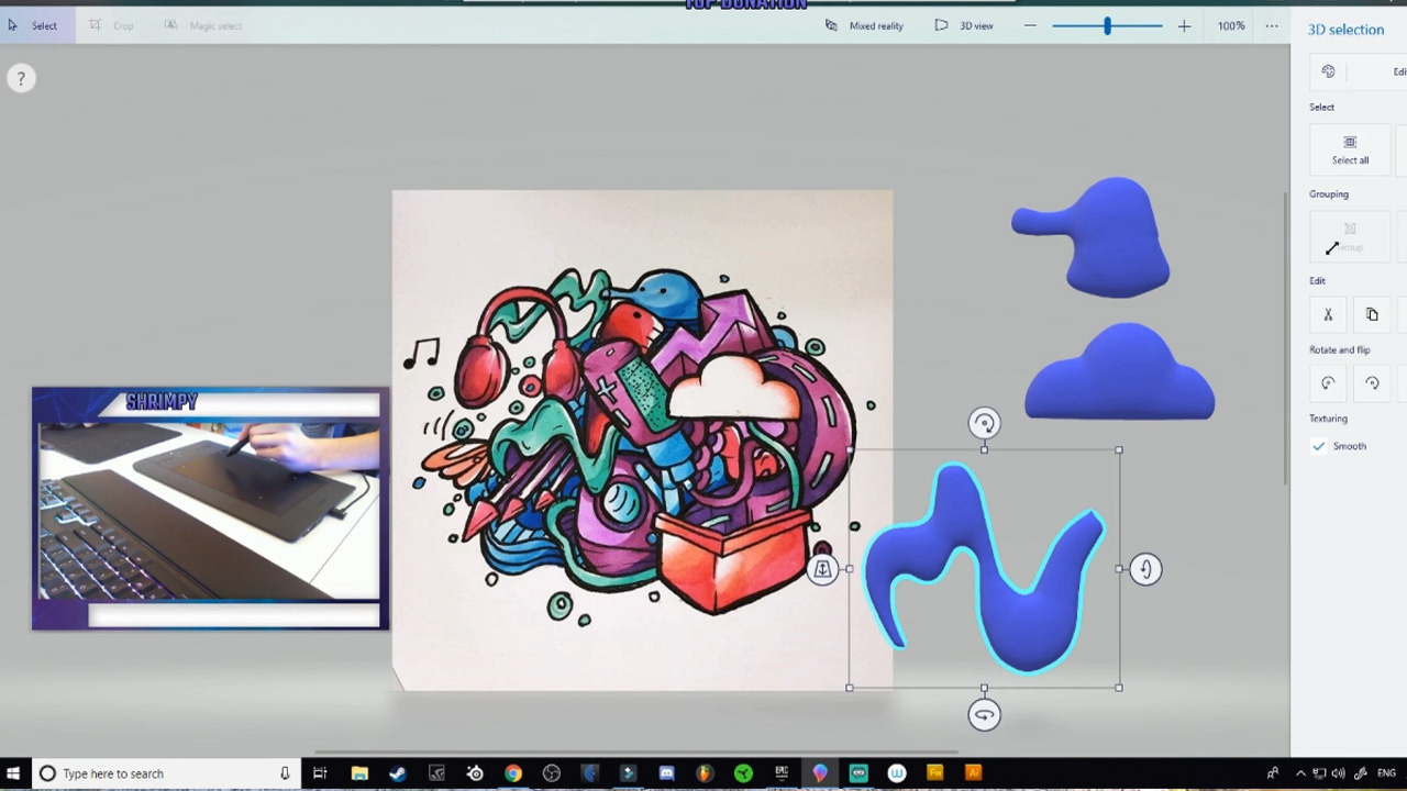 How to turn a 2D doodle into 3D in Paint 3D!