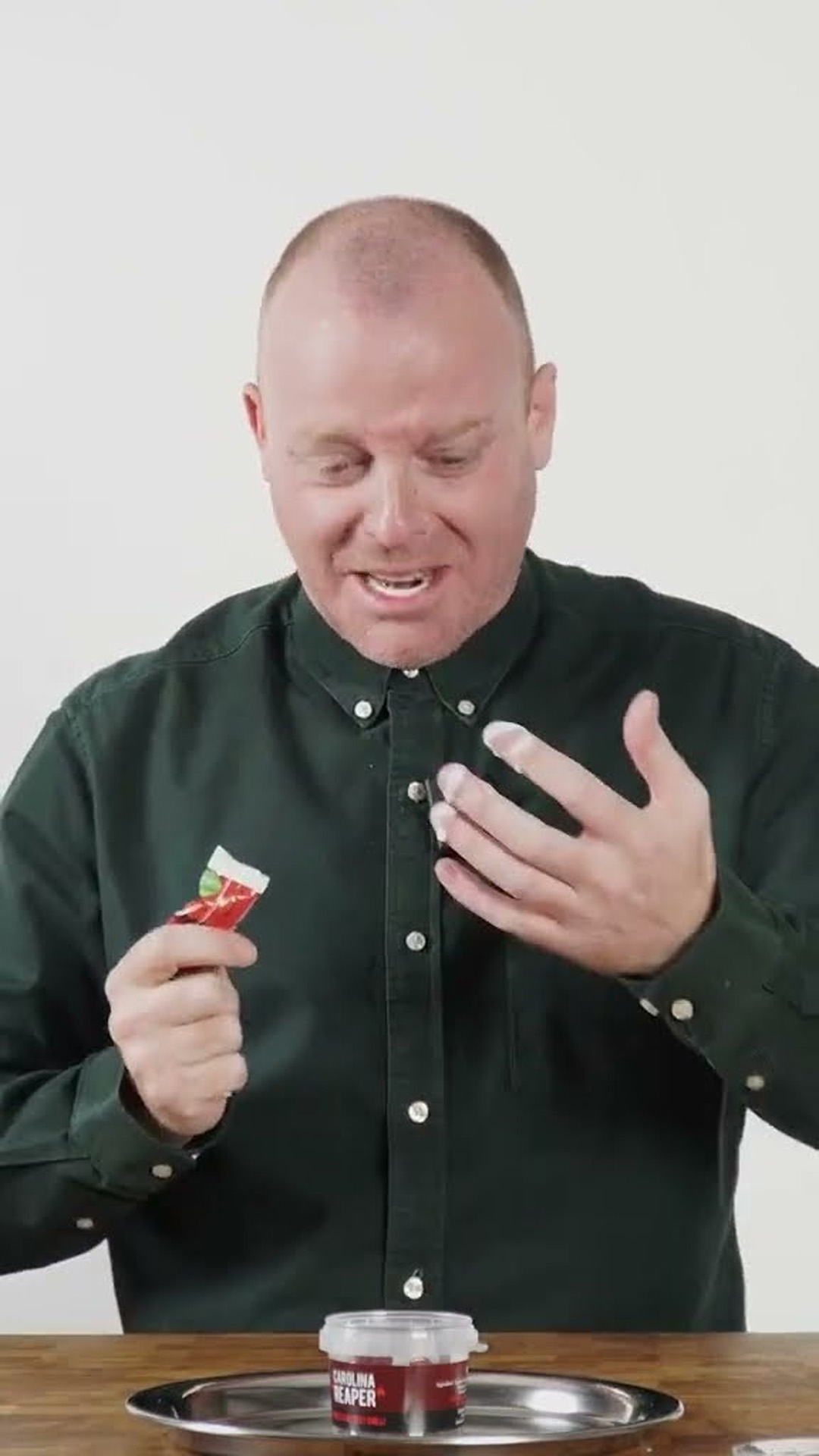 Trying the extreme heat of a Carolina Reaper