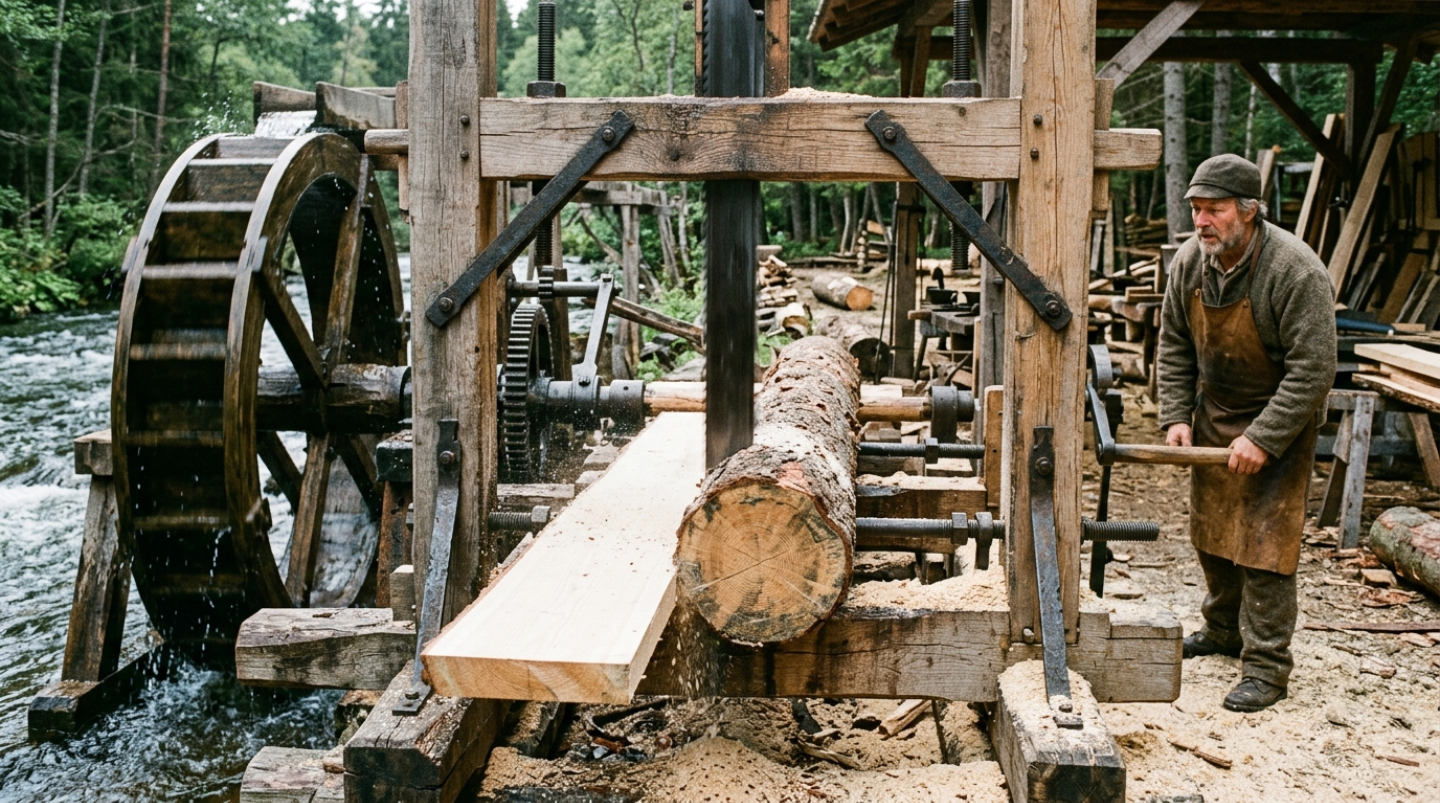 Da Vinci’s sawmill finally cut straight