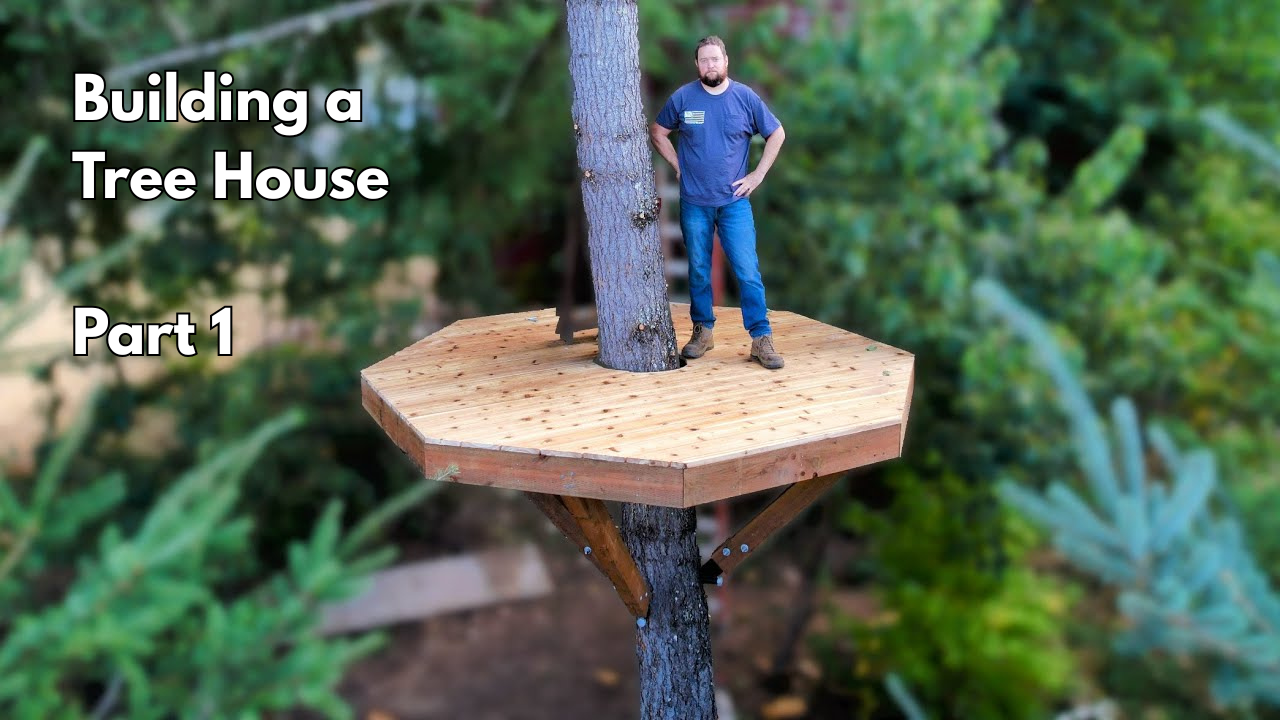 Building the Treehouse Foundation with Tree Attachment Bolts part 1