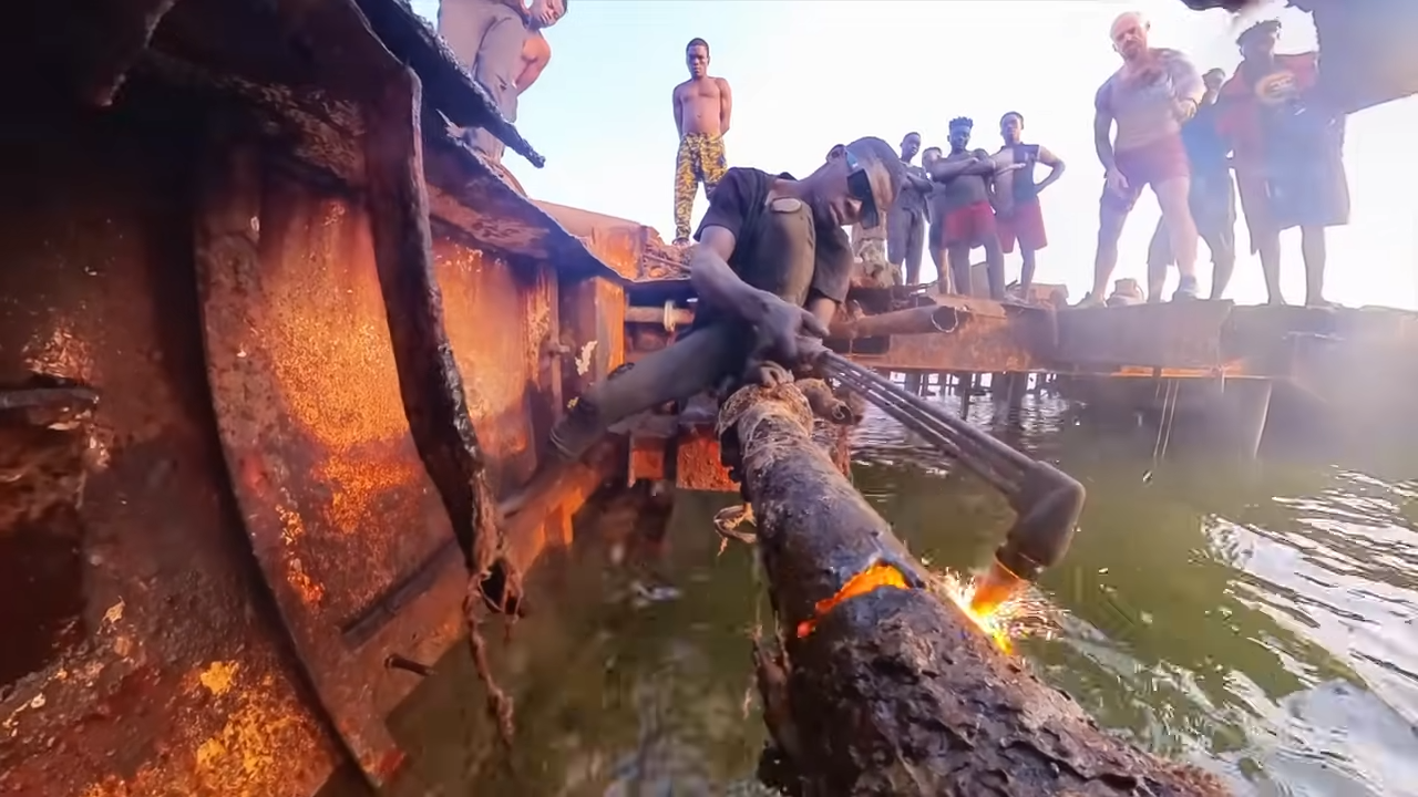 Inside Angola’s ship graveyard where men risk their lives for scrap metal