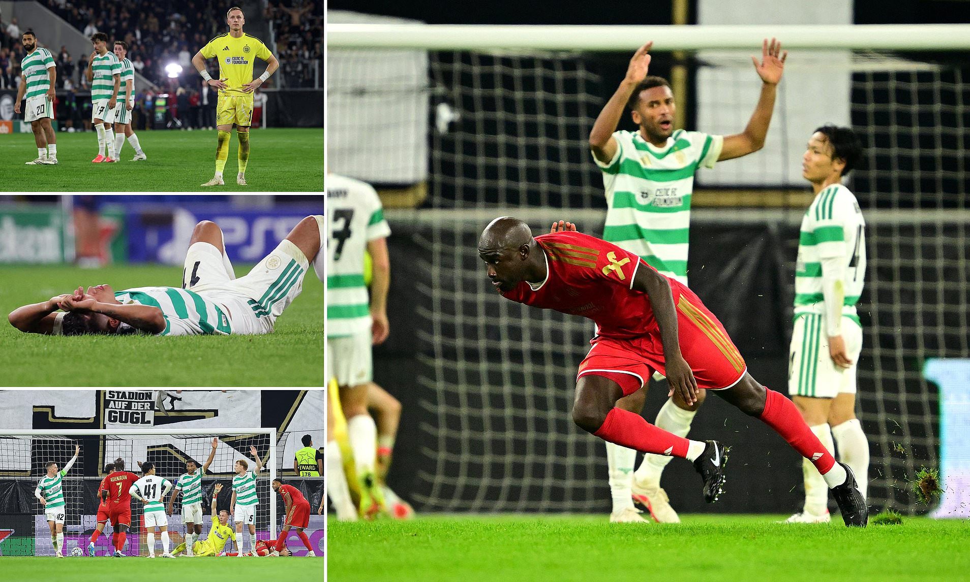 Celtic spectacularly crash out of the Champions League after throwing away four-goal lead at LASK