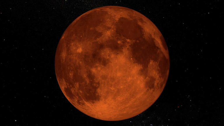 Like a total lunar eclipse, a partial lunar eclipse will turn the moon a dark orange or red.