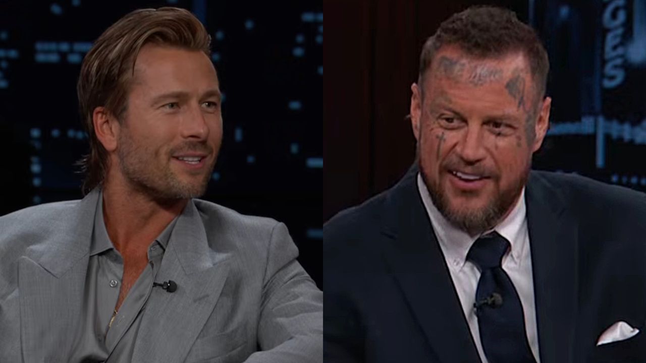 Complete maniac. Glen Powell got a wild message from Jelly Roll ahead of their new movie