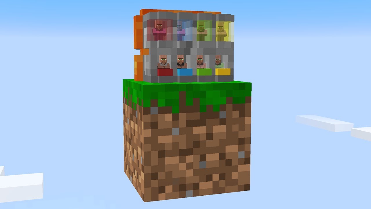 I built a villager farm on 1 block Skyblock (#7)
