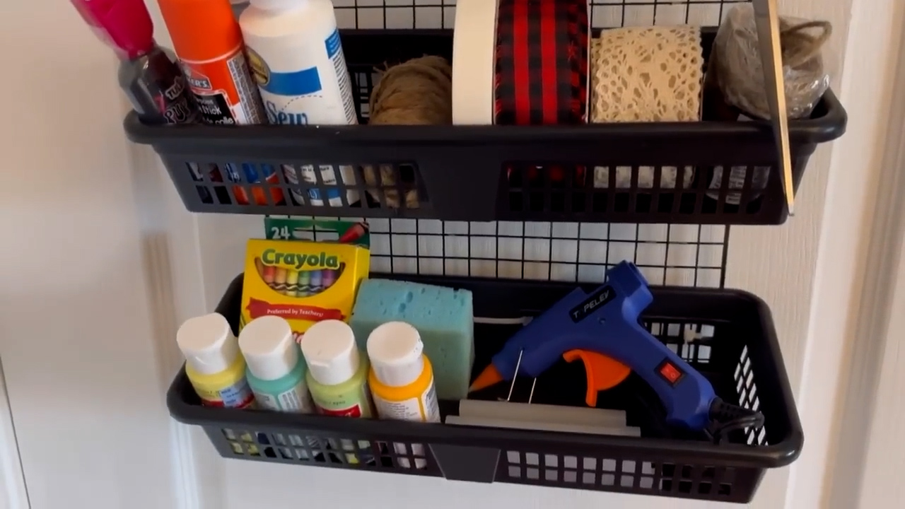 A $12.75 door organizer adds instant craft storage
