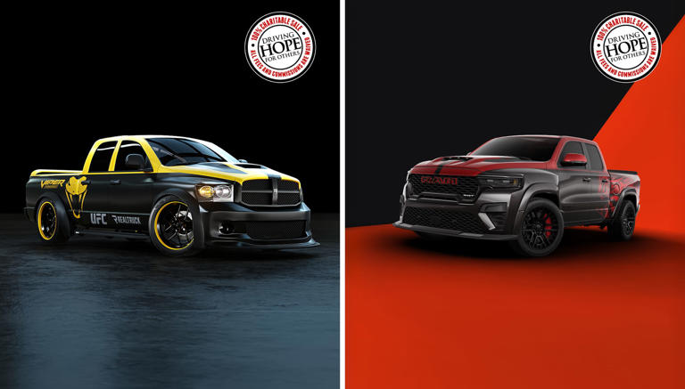 Dana White, Ram, and RealTruck team up for charity truck duo at Barrett ...