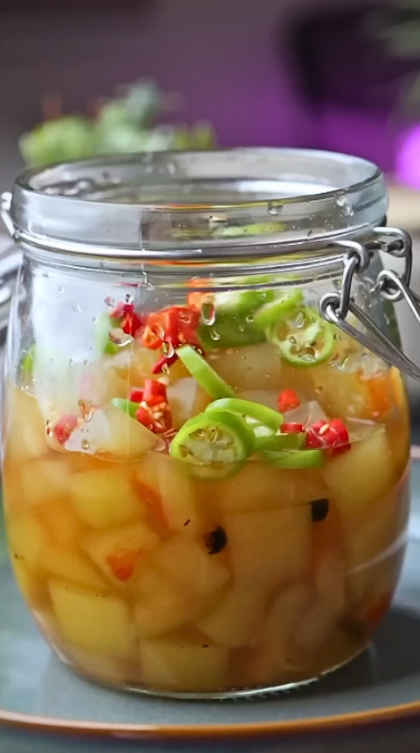 Watermelon rind pickle | Sweet, spicy & tangy achaar