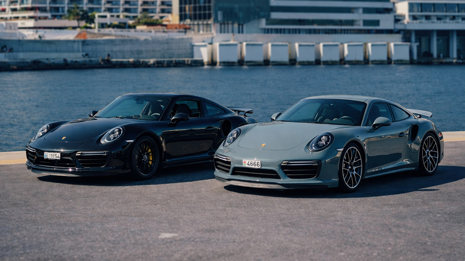Two Porsche Turbo S models go head to head