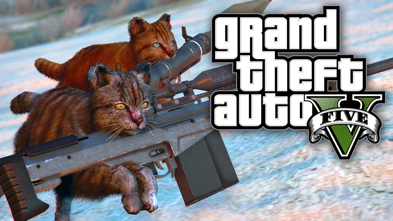 GTA 5 mods - cats with guns! (GTA 5 online PC mods)