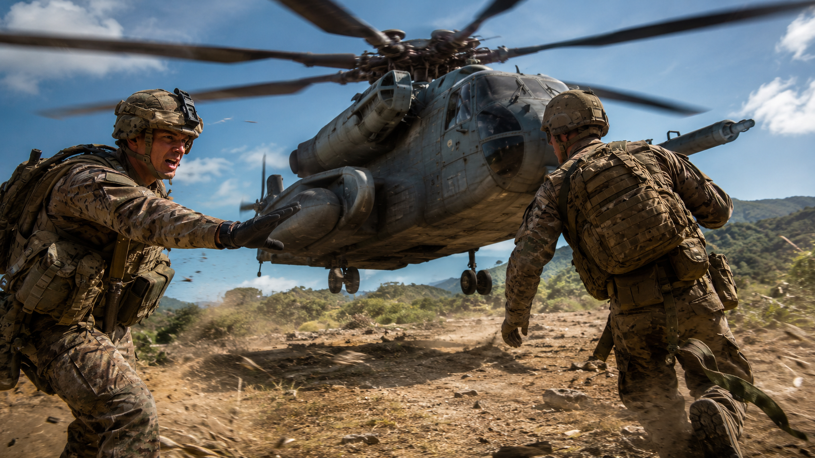 Why marines never walk up to a helicopter the wrong way