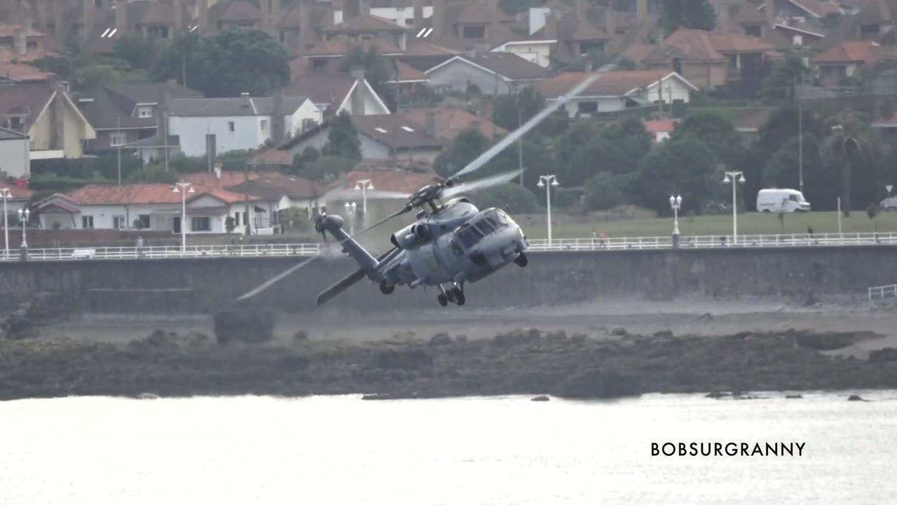 The seahawk hangs almost motionless over the water - 